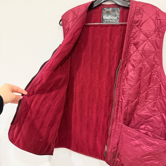 Barbour Polar Quilt Liner Deep Red Vest Women’s Size Medium - Picture 7 of 8